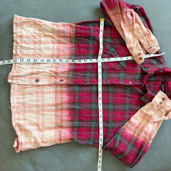 La La Land Creative San Jacinto Peak Flannel Dip Dye Plaid Shirt S Grunge Y2K - Picture 3 of 6